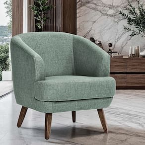 Poltrona para Sala de Estar Pés em Madeira Tamara Verde Salvia
