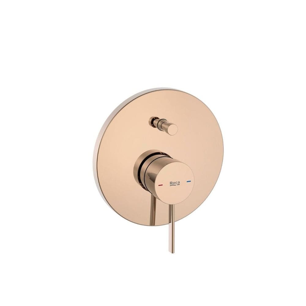 Acabamento para Monocomando de Banheira e Chuveiro com Desviador para Roca Box Insígnia da Roca Rosé Gold