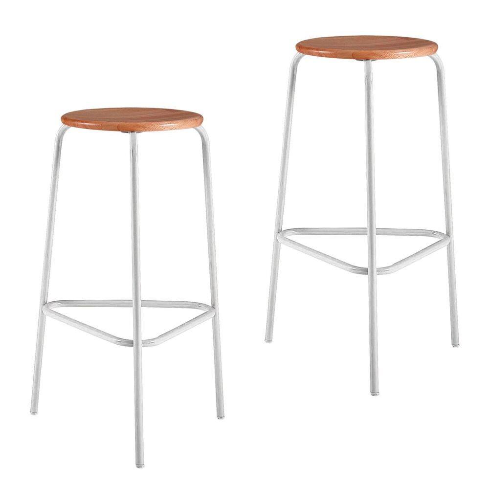 Conjunto 2 Banquetas para Sala de Jantar Cumbuca Branco / Marrom