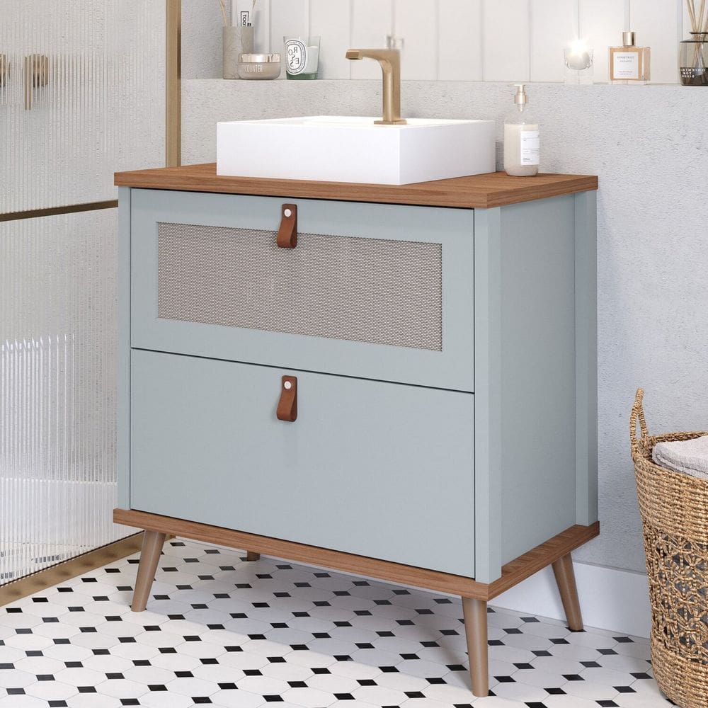 Gabinete para Banheiro com Cuba Mily Espresso Móveis Pistahe