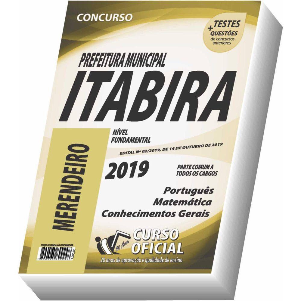 Apostila Prefeitura De Itabira - Merendeiro Escolar