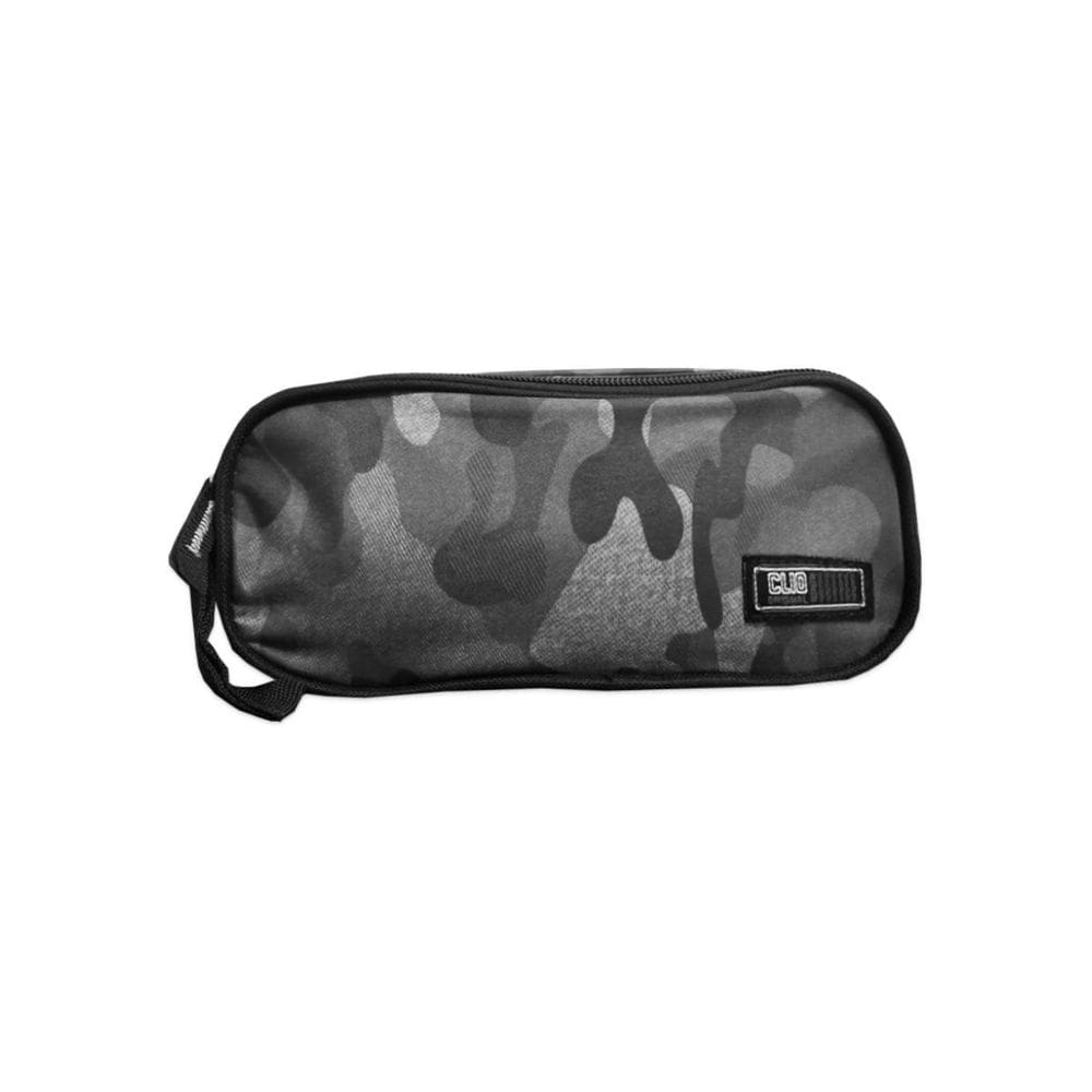 Estojo Escolar Duplo Camuflado Com 2 Divisórias Cinza Clio