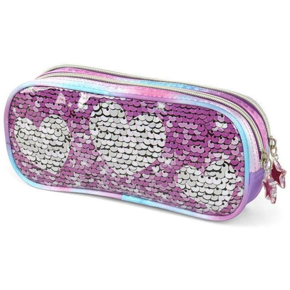 Estojo Larissa Manoela Roxo Com Zíper Duplo Material Escolar