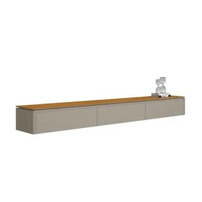 Módulo Nicho Curvo 220cm p/ Painel de Sala Tauari/Gris Fosco - Linea Brasil