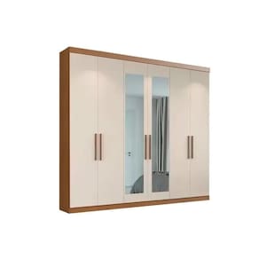 Guarda Roupa Casal 6 Portas (2 c/ Espelho) e 2 Gavetas PH1707 Carvalho Vermontt/Off White - Herval