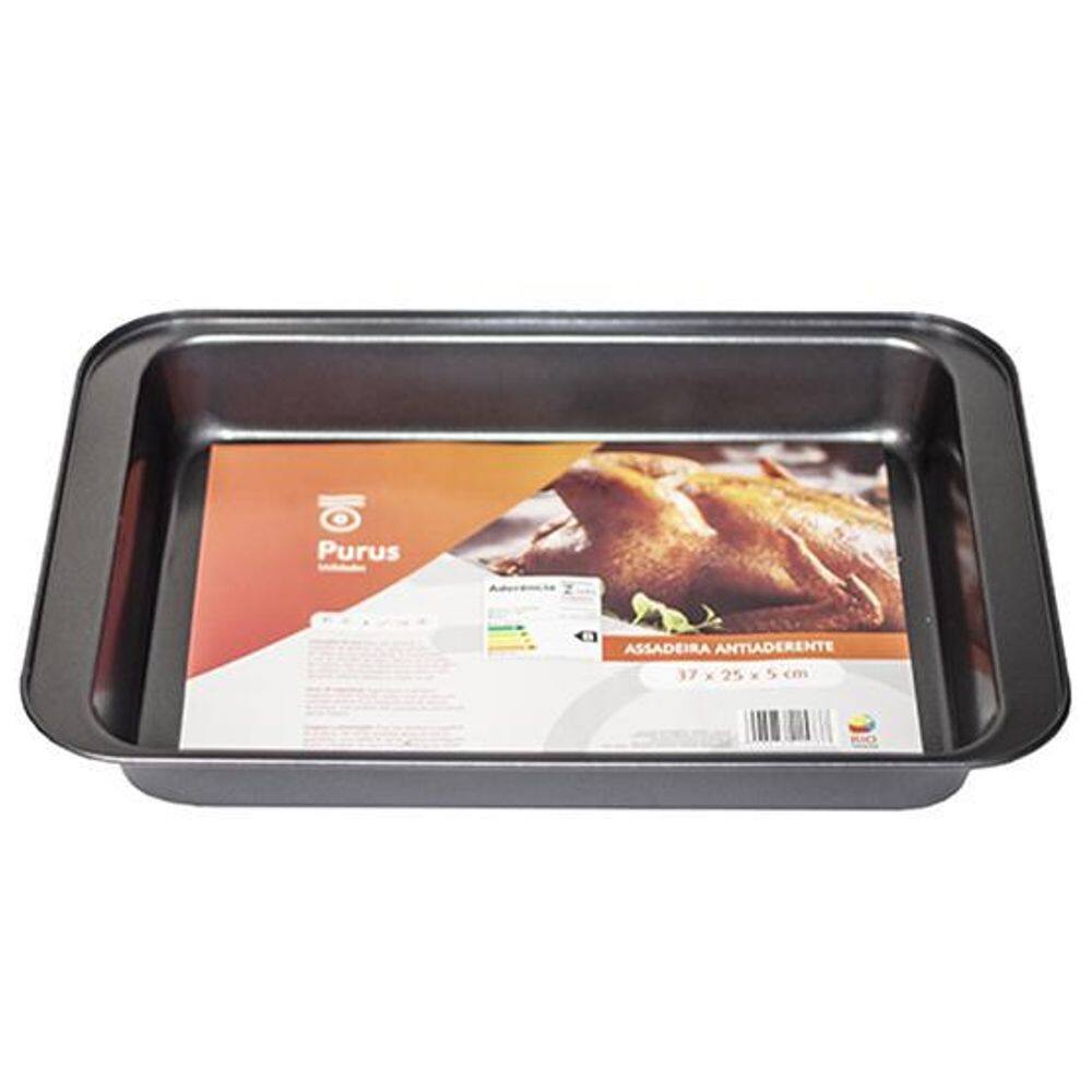 Forma / Assadeira De Aco Carbono Antiaderente Retangular 37X