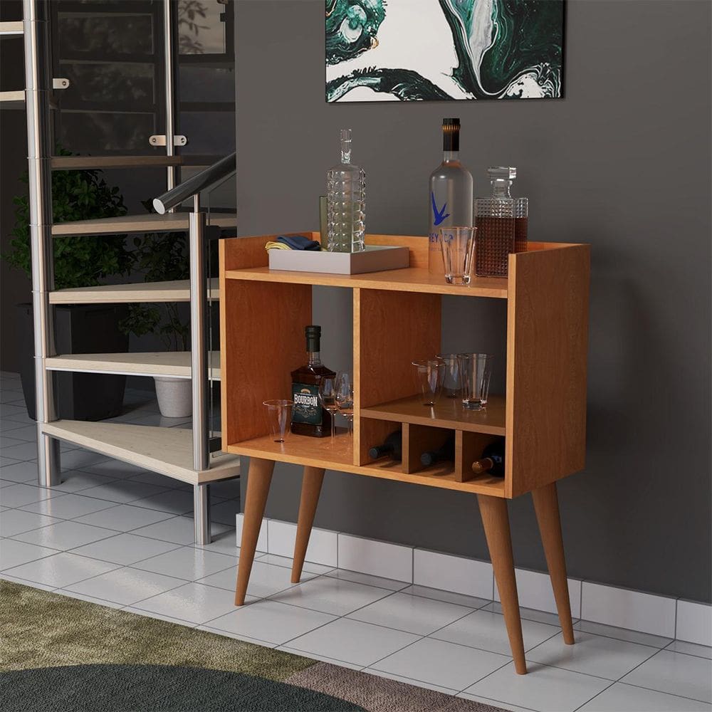 Buffet Aparador Minibar com Adega Pés Palito Amanda Cerejeira