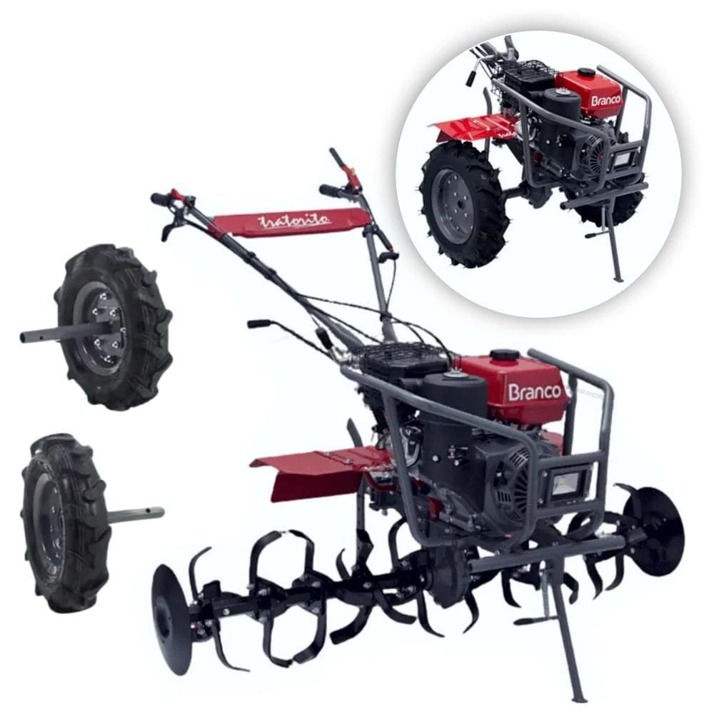 Motocultivador Tratorito Gasolina 15HP Branco BTTG 15.0 Largura Enxadas 1500mm
