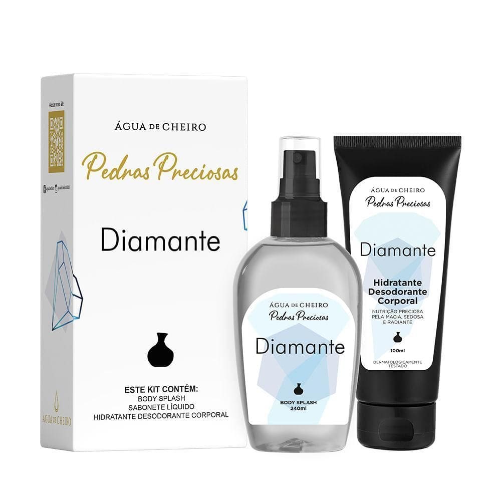 Kit Pedras Preciosas Diamante Body Splash 100Ml + Body