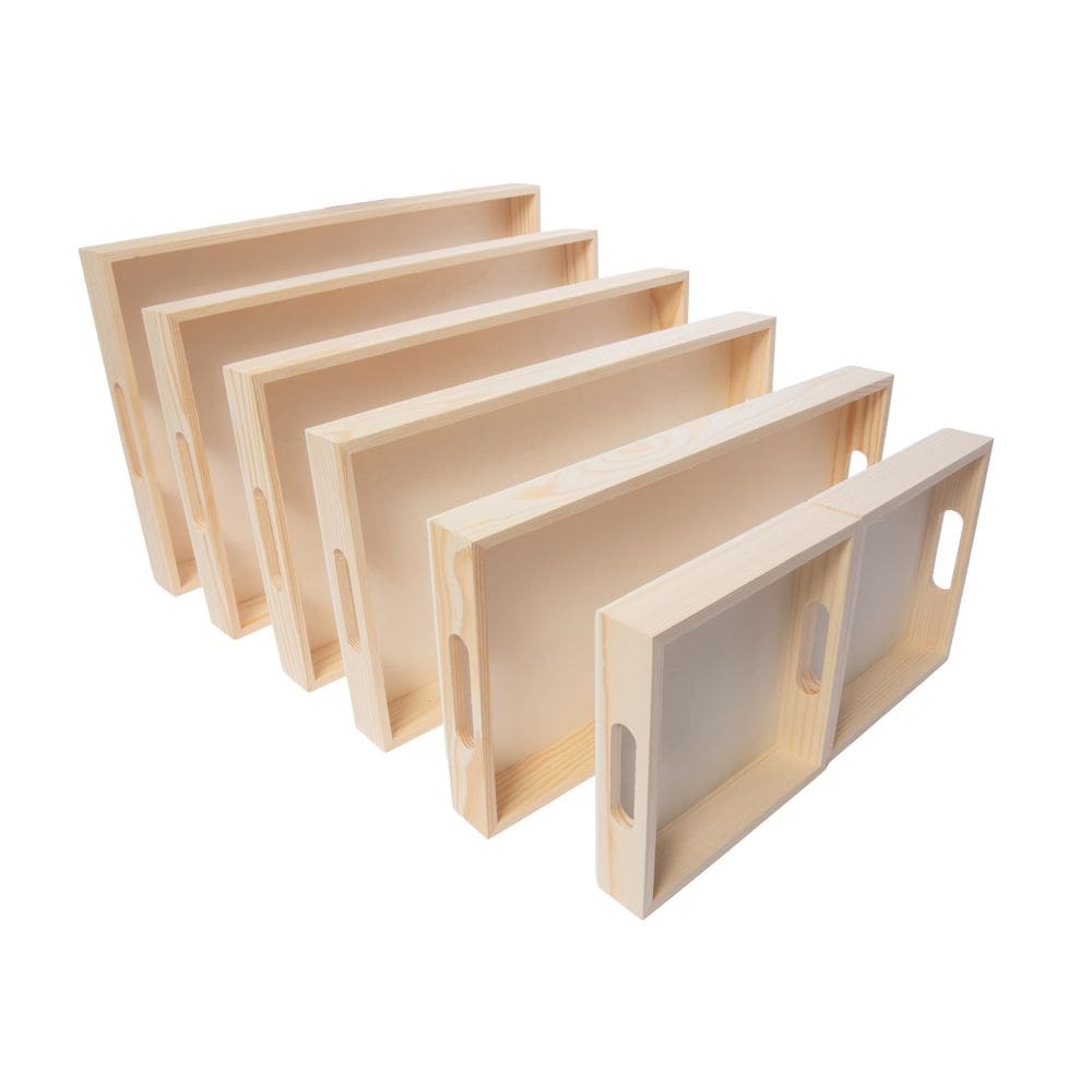 Bandejas de servir aninhadas de madeira Creative Hobbies, conjunto de 7