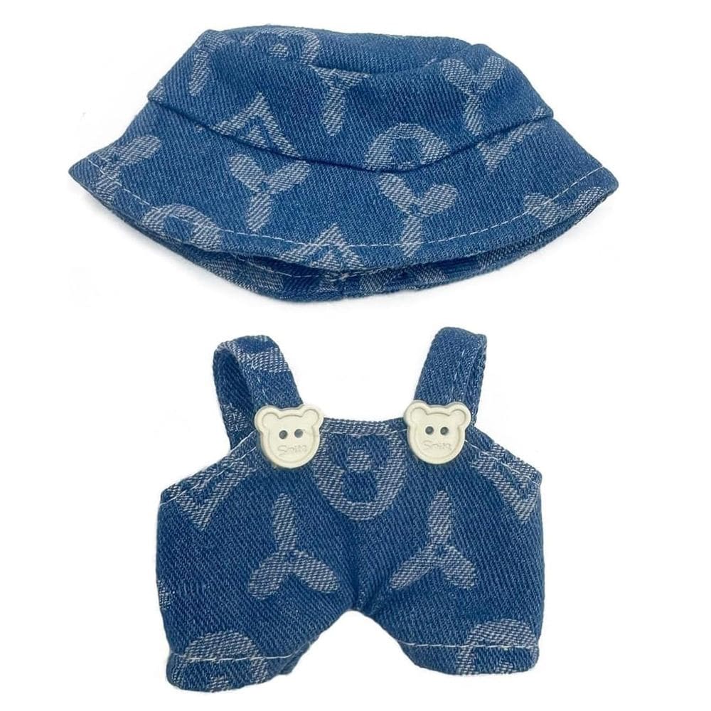 Conjunto de roupas para bonecas de 17 cm, chapéu e macacão estilo H