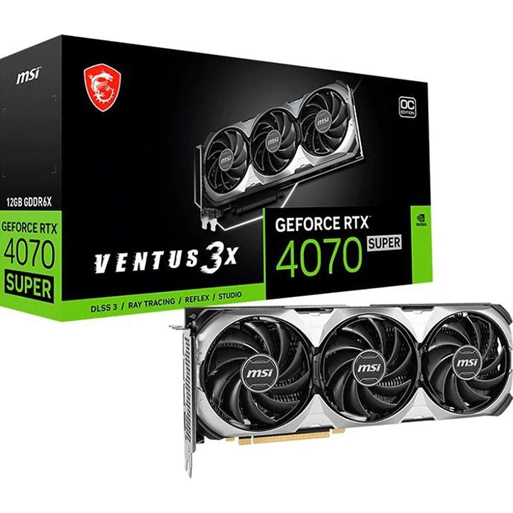 Placa de Vídeo MSI Super Ventus 3X OC RTX 4070 12GB GDDR6X
