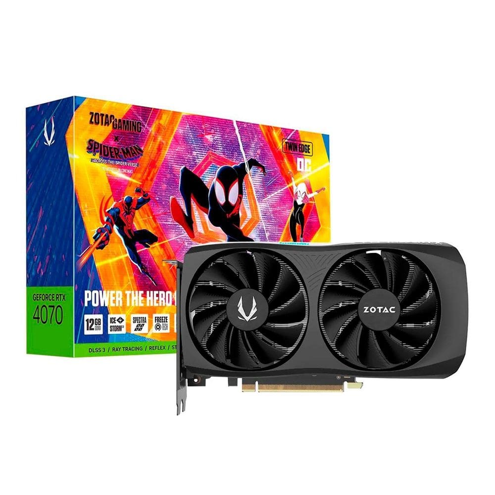 Placa de Vídeo Zotac Spider-man GeForc RTX 4070 12GB GDDR6X
