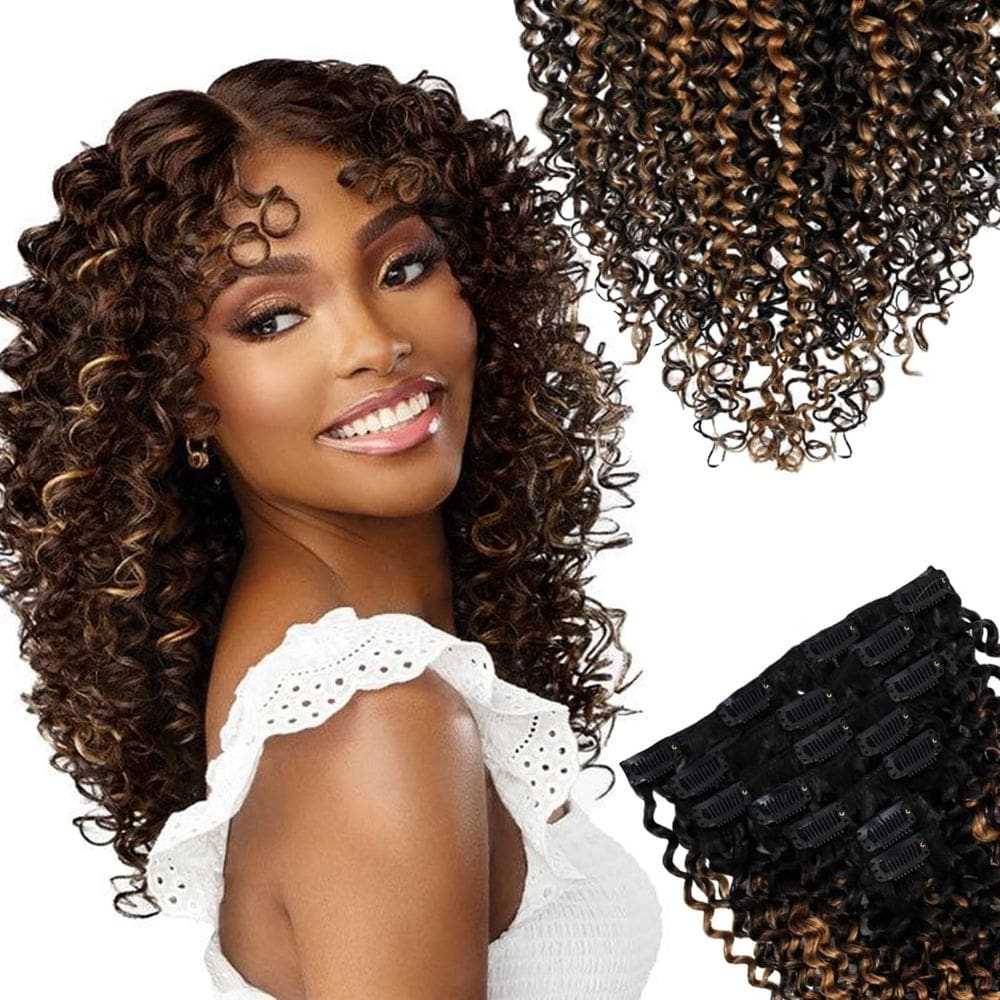 Extensões Clip In SIYUSI Kinky Curly 100% Brazilian Remy Hair