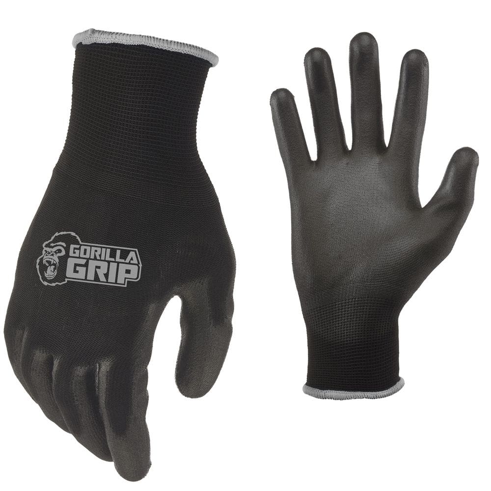 Luvas de trabalho Gorilla Grip Slip Resistant G-Large, pacote com 25