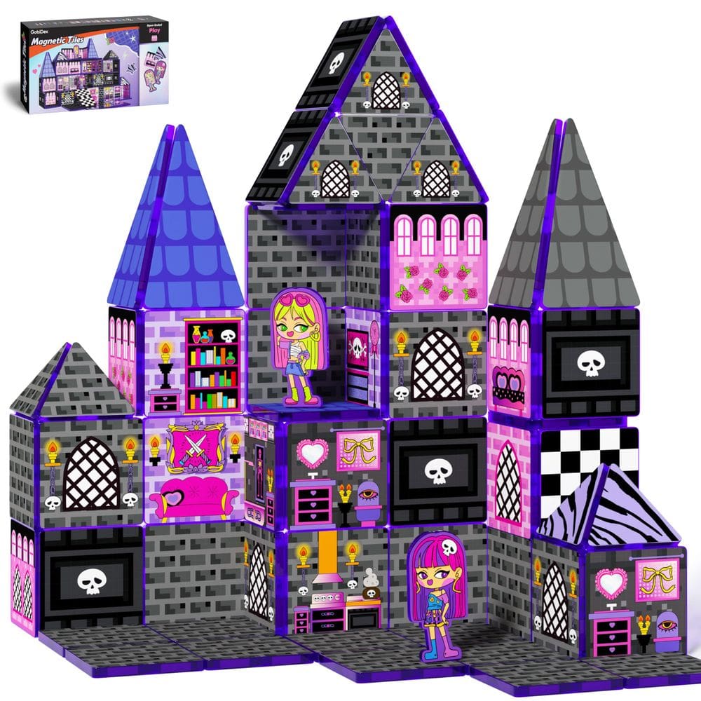 Blocos magnéticos Doll House Building Toys GoBidex 40 unidades