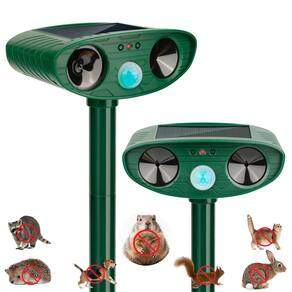 Pacote com 2 repelentes solares de animais LRENQLLY Ultrasonic