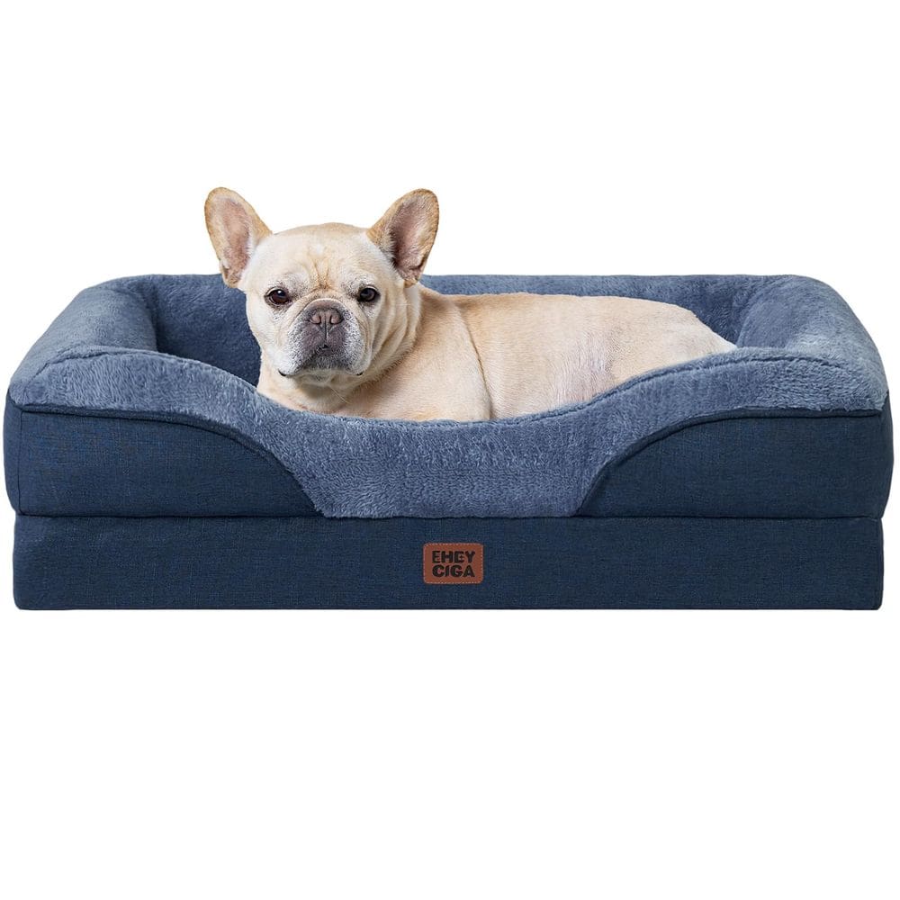 Cama de cachorro EHEYCIGA Memory Foam para impermeáveis de tamanho médio