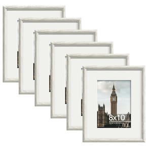 Conjunto de molduras Wiscet 8x10 para fotos 5x7 em branco envelhecido