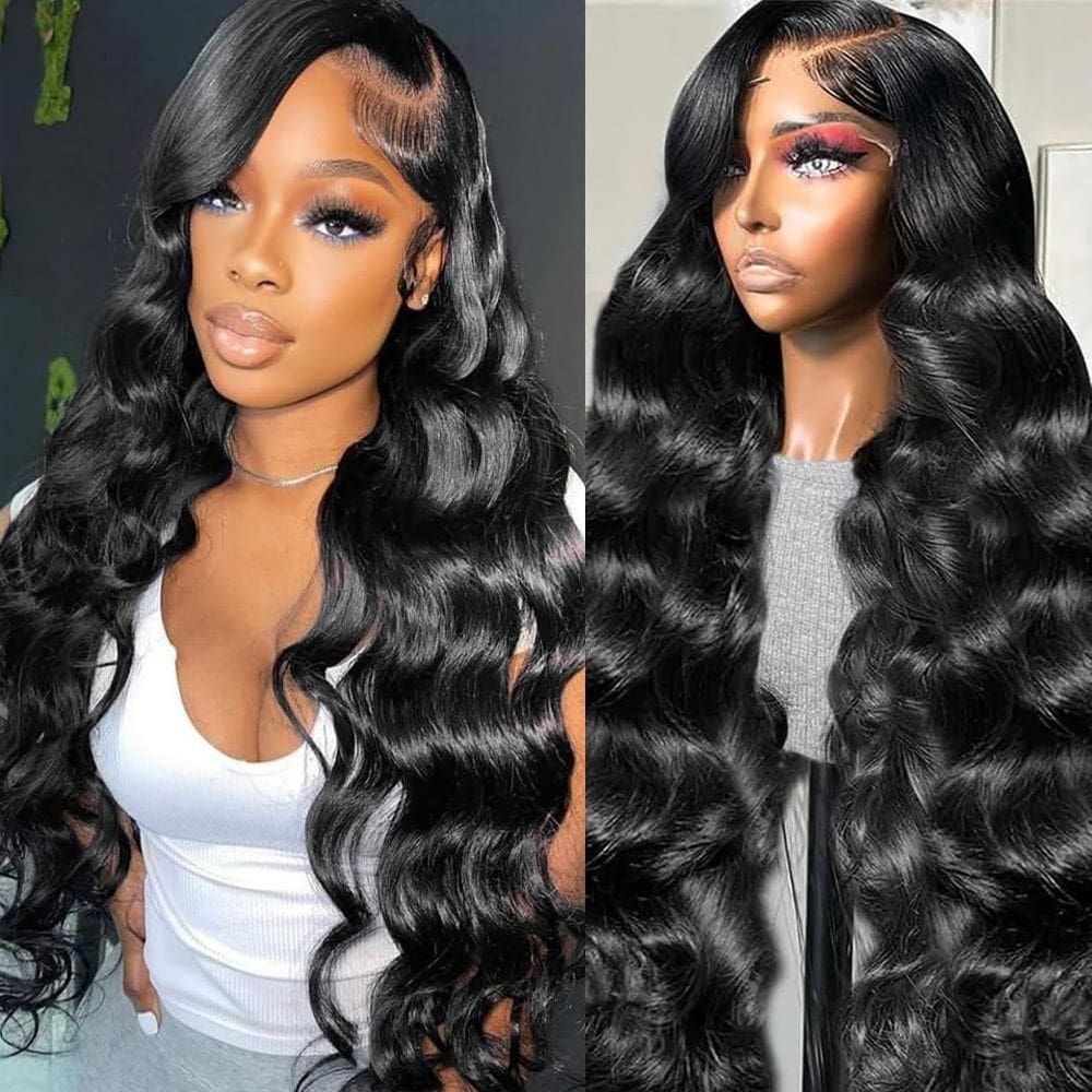 Perucas frontais de renda Neailrtise Body Wave 24” 200% de densidade