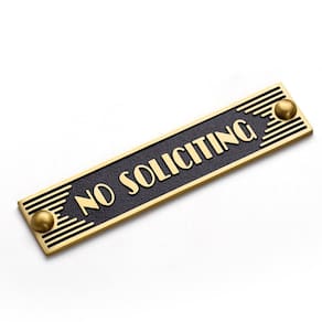 Sinal sem solicitação Morgtta Brass 5x1,2 cm para casa/escritório