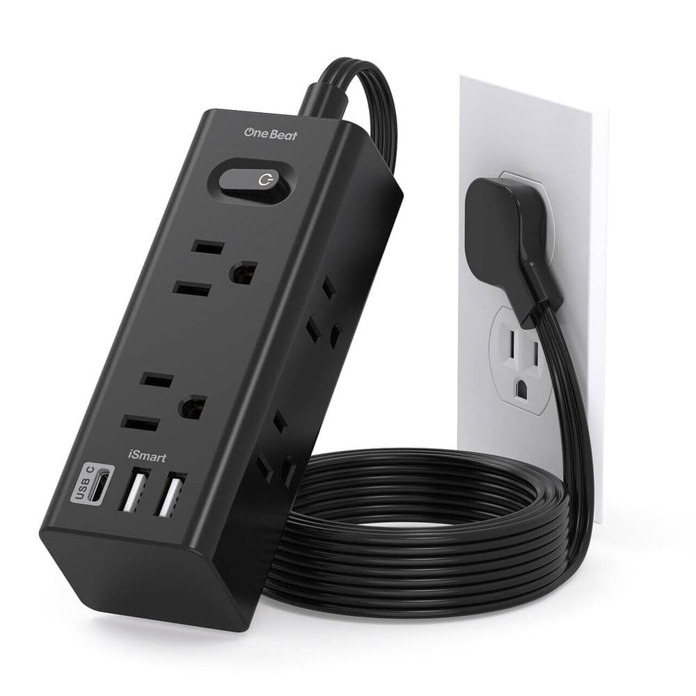 Power Strip One Beat, 1 pé com 6 tomadas, 3 portas USB, proteção contra sobretensão