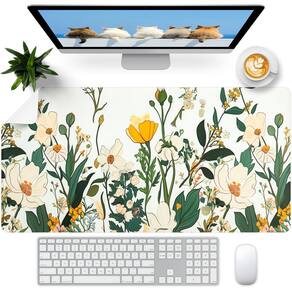 Tapete de mesa FreeNook Flower PU de couro impermeável 80x40cm