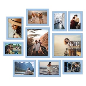 Molduras para fotos, colagem, decoração de parede, upsimples, pacote com 10, azul