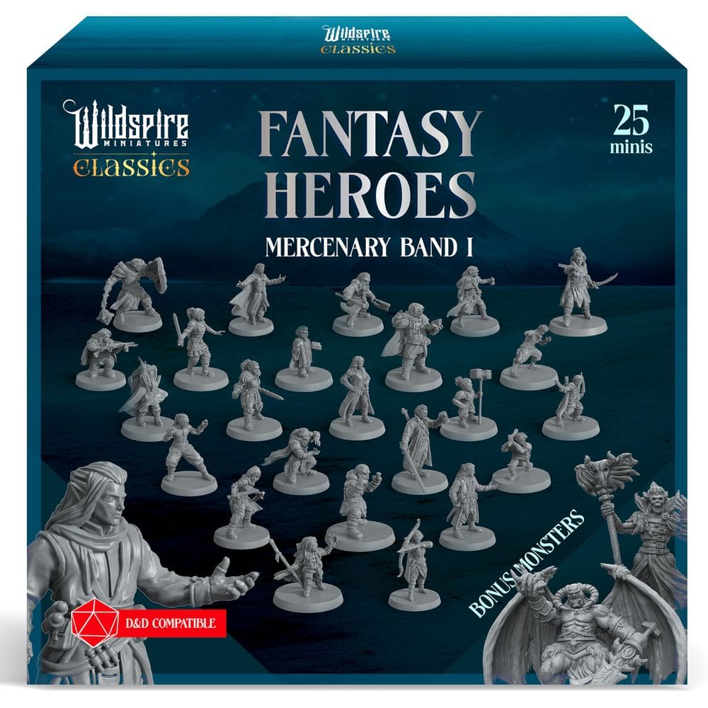 Conjunto de miniaturas Wildspire Classic Mercenary Band I- 25 DND 28 mm