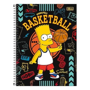 Caderno Univ 10 Matérias 160Fls Simpsons Bart Basket Tilibra