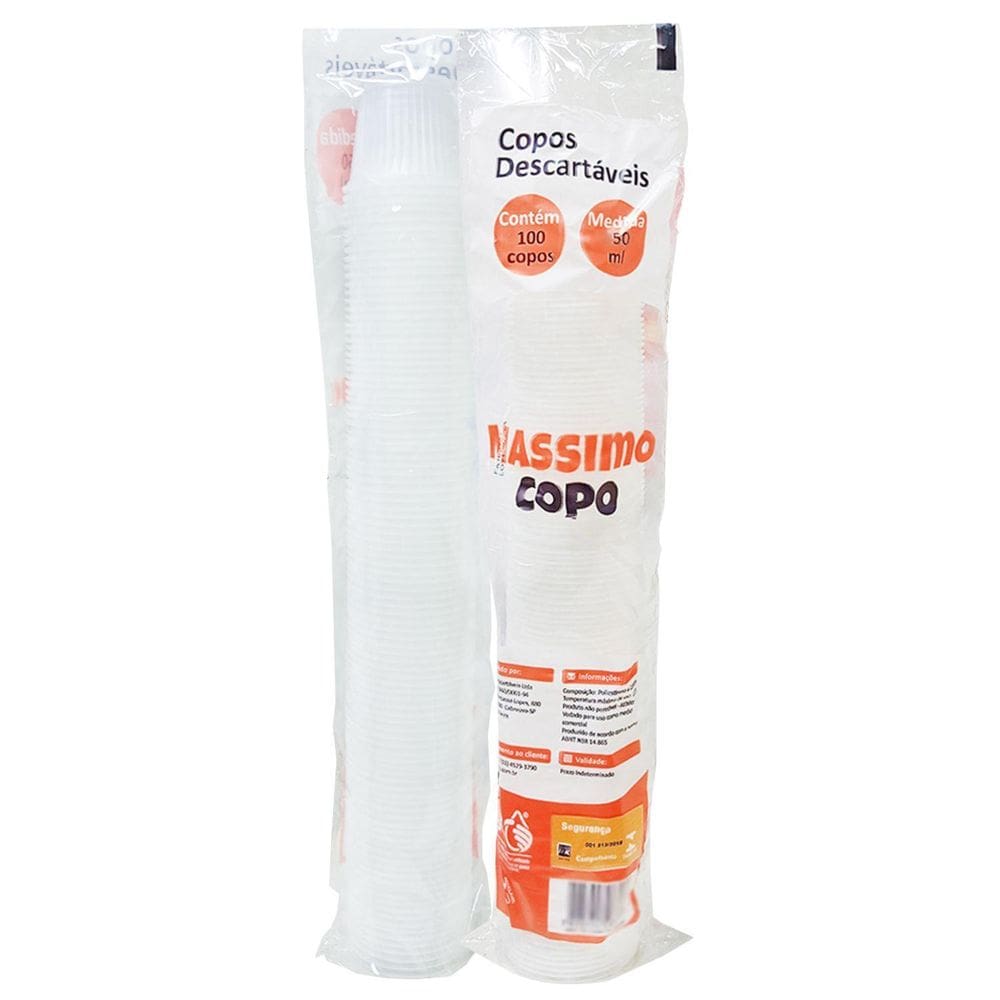 Copo 50Ml Ps Descartável Com 100 - Massimo