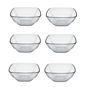 Kit 6 Saladeiras Bowl Bacia Vidro Tigela Quadre Duralex 2,7L