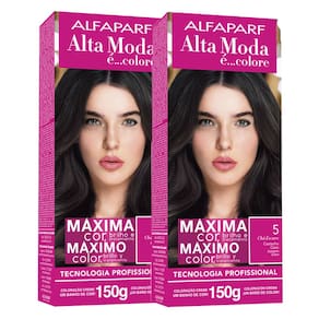 Kit 2X Tintura Creme Altamoda Alfaparf Chá Escuro 5