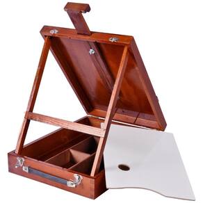 Estojo Cavalete De Pintura Da Vinci Souza E Cia - Mdf Mogno