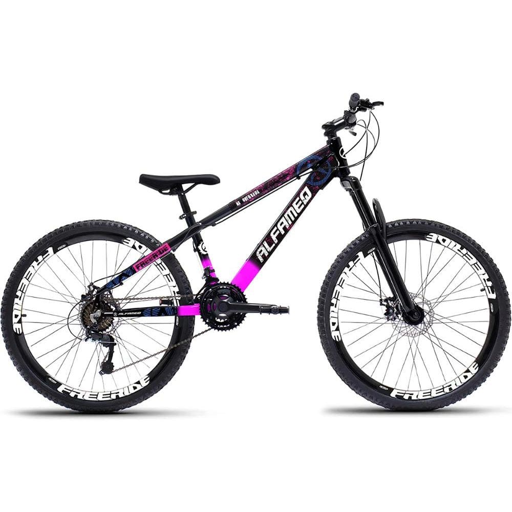 Bicicleta Alfameq Freeride Na Quebrada Aro 26 Freio a Disco 21 Marchas Shimano