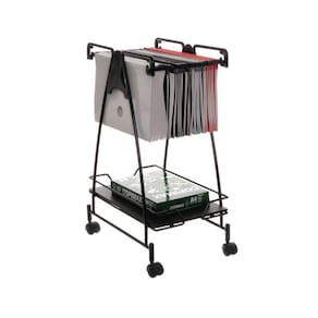 Carrinho para Organizar Pastas, Metaltru, Preto com Preto