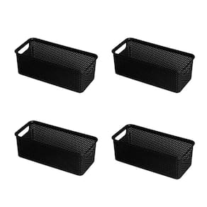 Kit 4 Cestos Organizadores Preto Armário Cozinha
