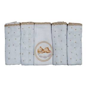 Kit 5 Fraldas de Pano Luxo 68 cm x 70 cm Urso Bublim Sonhos