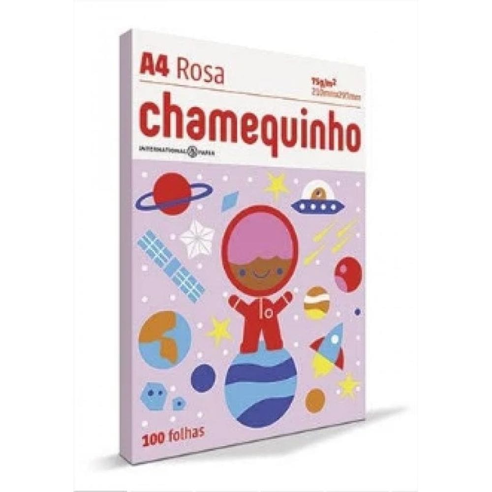 Papel A4 Com 100Fls 75Gr Chamequinho Rosa