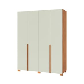 Guarda-Roupa Casal Afrodite 100% MDF 4 Portas 2 Gavetas Off White e Freijó
