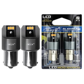 Par Lâmpadas Seta LED 1156 (P21W) 12/24?V 3W 6LED Canbus Ambar