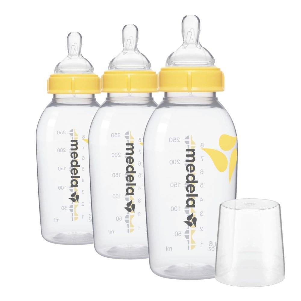 Conjunto de mamadeiras de leite materno Medela 240 ml (8 onças) com acessórios