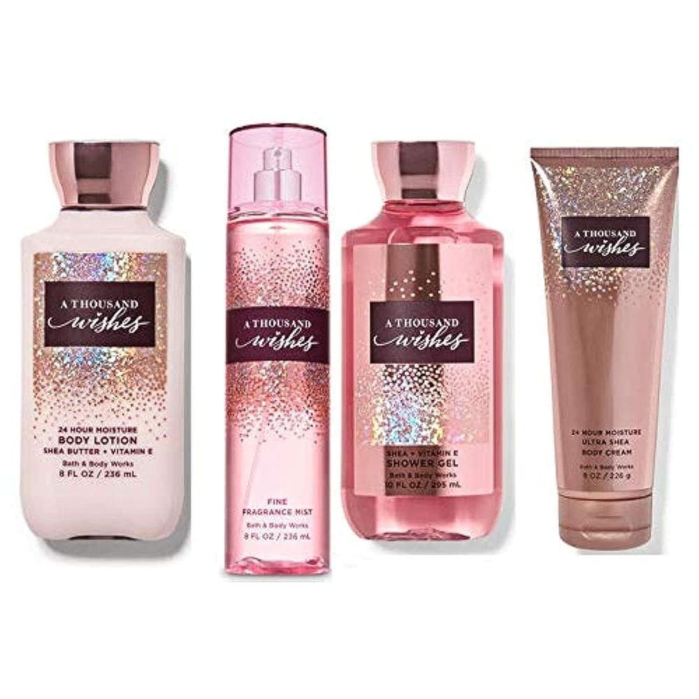 Conjunto de presentes Bath & Body Works A Thousand Wishes em tamanho real