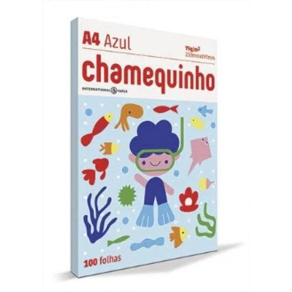 Papel A4 Com 100Fls 75Gr Chamequinho Azul