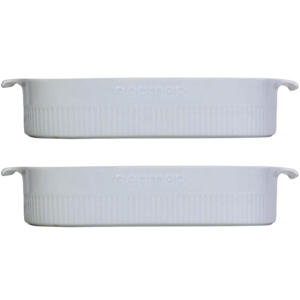 2 Travessas de Porcelana Germer Branca 2,5L 30x21cm Assar e Servir Retangular