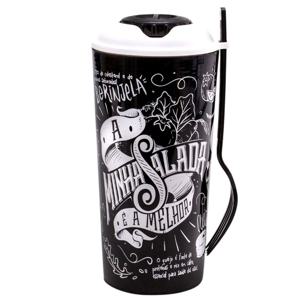 Copo para Salada e Frutas com Garfo Minha Salada é a Melhor