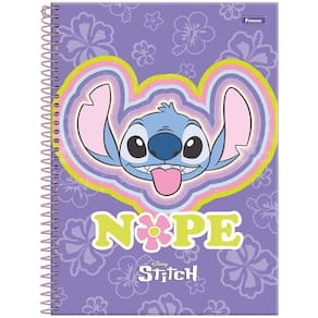 Caderno Espiral Capa Dura Universitário 1 Matéria Disney Stitch 80 Folhas Foroni Estampa 2