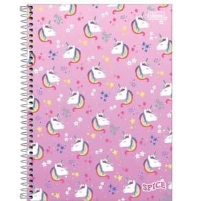 Caderno Espiral Capa Dura Universitário 1 Matéria Spice Feminino 80 Folhas Tilibra Unicórnio