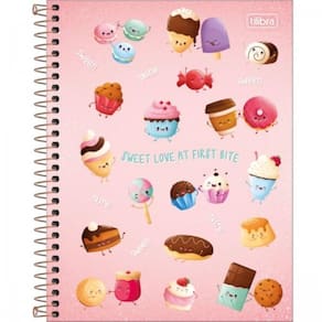 Caderno Espiral Capa Dura Universitário 1 Matéria Taste 80 Folhas Tilibra Rosa