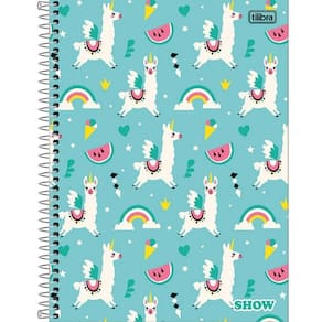 Caderno Espiral Capa Dura Universitário 10 Matérias Show Feminino 160 Folhas Tilibra Estampa 4